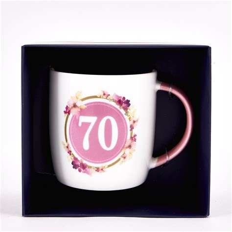 Buy Floral 70th Birthday Mug For Gbp 399 Card Factory Uk