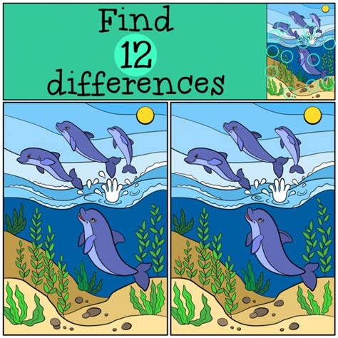 Children Games Find Differences Cute Little Toucan Stock Vector