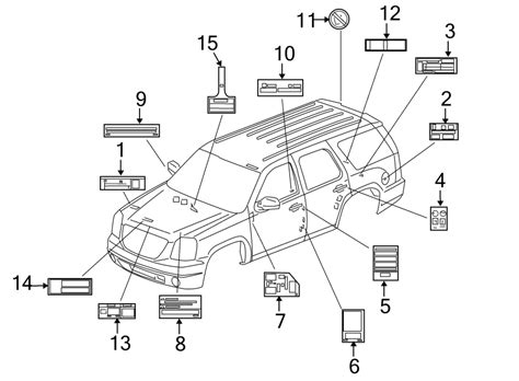 Chevrolet Tahoe Engine Decal Info Label Engine Decal Fuse 15839682