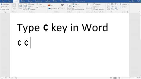 How To Type The Cent Symbol In Microsoft Word Cent Key Youtube