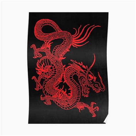 Red Chinese Dragon Poster For Sale By Eddiebalevo Redbubble