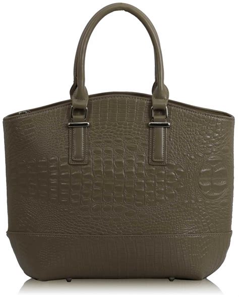 Wholesale Nude Retro Croc StyleTote Handbag