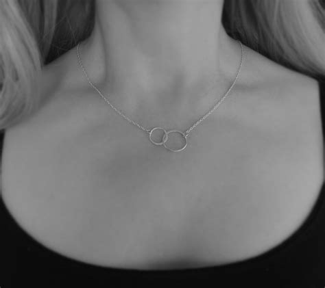 Infinity Necklace Sterling Silver Silver Interlocking Etsy Uk