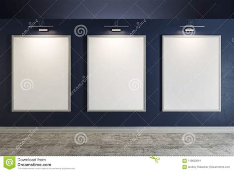 Modern Interior With Empty Posters Stock Illustration Illustration Of