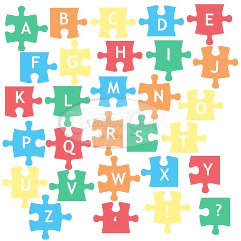 Jigsaw Puzzle Alphabet SVG fonts Instant Download Puzzle | Etsy