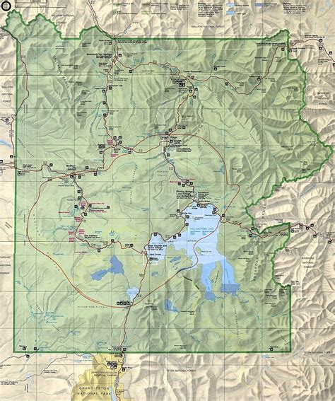 Mapa Del Parque Nacional De Yellowstone Tamaño Completo Ex