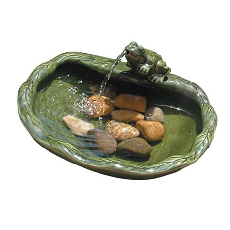 Smart Solar Solar Powered Ceramic Frog Fountain With Water Pump Open
