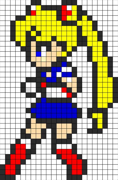 Sailor Moon Kandi Pattern Perler Bead Art Pixel Art Pattern Sailor Moon