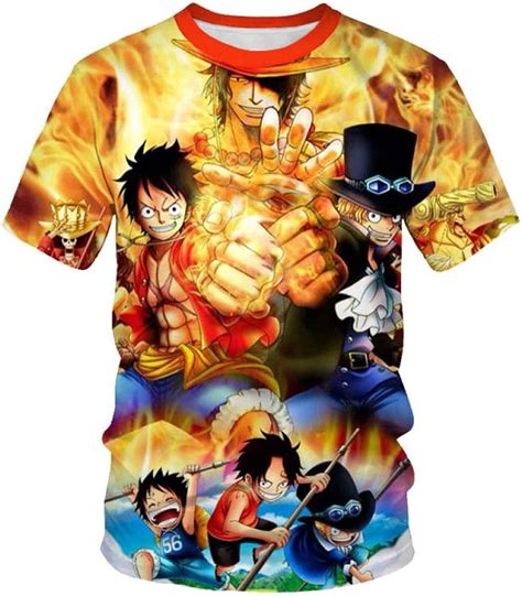 One Piece Luffy Mens T Shirts Character 3d Printed Short Sleeve