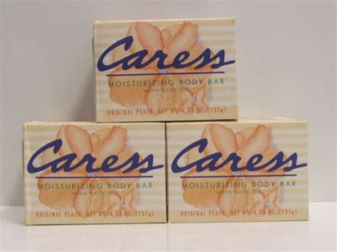 Caress 6 Bar Soap Moisturizing Body Bar With Bath Oil Original Peach 6