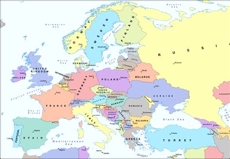 Countries And Capitals Of Europe Differentiated Map Activities All