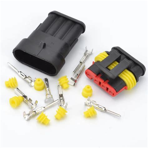 Car Auto 4 Pin Way Sealed Waterproof Electrical Wire Connector Plug Set