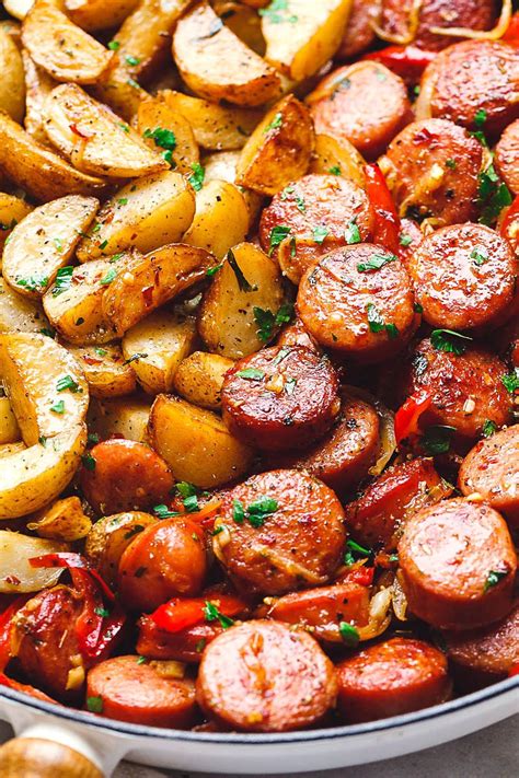 Transfer to a plate and set aside. 20-Minute Smoked Sausage and Potato Skillet | Skillet potatoes, Smoked sausage recipes, Smoke ...