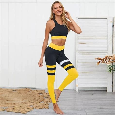 Women Tracksuit Solid Yoga Set Patchwork Running Fitness Jogging T Shirt Leggings Sports Suit