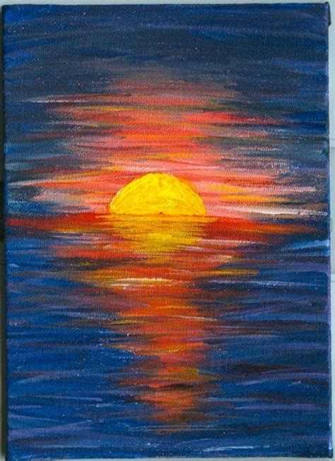 Items Similar To Sunset Over The Water Original Acrylic Painting On