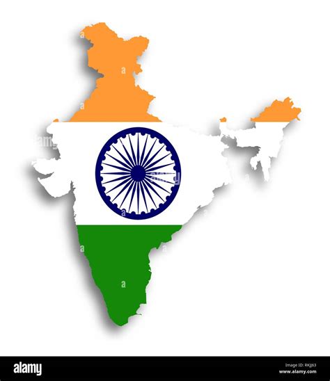 Map Of India Filled With Flag Isolated Stock Photo Alamy