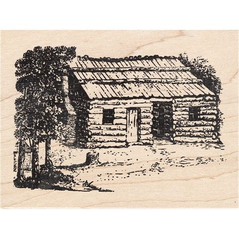 Log Cabin 84k Beeswax Rubber Stamps Architecture Unmounted Etsy