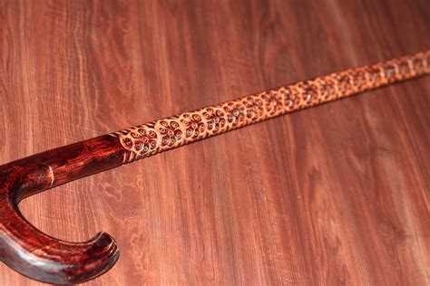 Handmade Unique Carved Designs Walking Stick Solid Wood Etsy