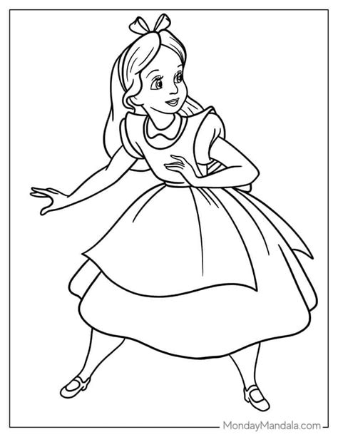 Alice In Wonderland Characters Disney Coloring Pages