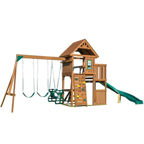 Swing N Slide Playsets Cedarbrook Deluxe Complete Wooden Outdoor