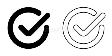 Check Mark Black Approved Symbol Isolated Check Mark Icon Stock