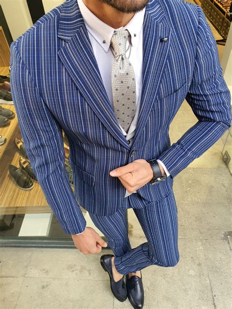 buy sax slim fit pinstripe suit by with free shipping