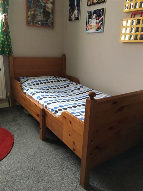 The terrace is furnished with a table and chairs. Leksvik IKEA EXTENDING kids Bed Wooden frame Toddler to teenager size. | in Hemel Hempstead ...