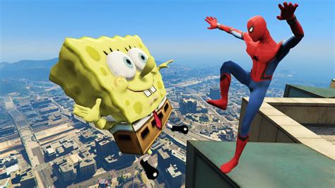 Gta 5 Spiderman Vs Spongebob Crazy Ragdolls Vol1 Euphoria Physics