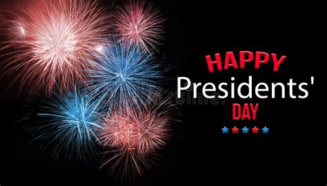 Happy President`s Day Federal Holiday Beautiful Bright Fireworks