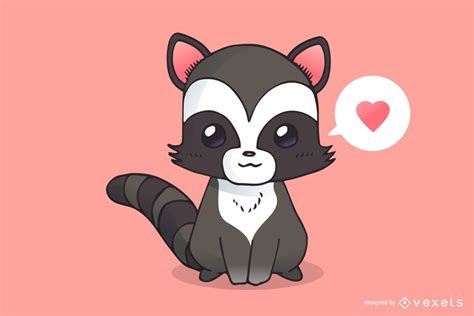 Cute Raccoon Cartoon Vector Download