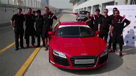 Ac Milan Dubai Football Challenge Audi R8 Driving Youtube