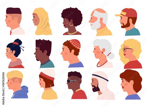 Vetor Do Stock People Profiles Cartoon Portraits Of Diverse People