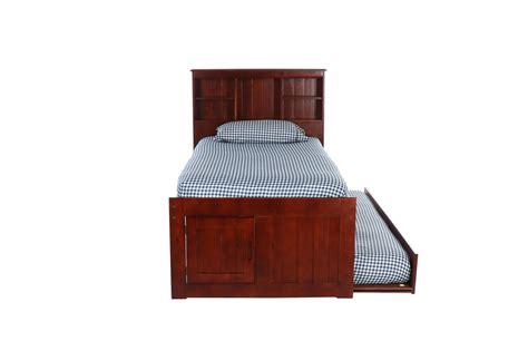 Discovery World Furniture Merlot Twin Size Bookcase Captains Bed With