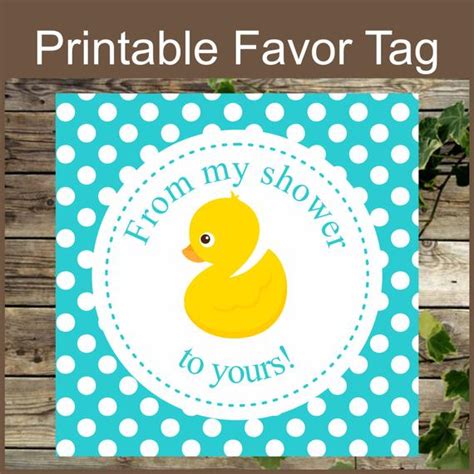 Free printable favor tags template printable 360 degree. Ducky Favor Tag, Instant Download, Printable Baby Shower Rubber Duck Favor Tag, From my Shower ...