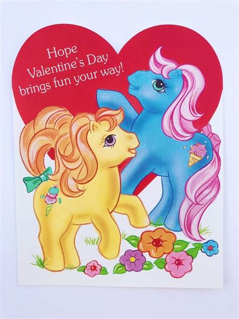 Extremely Rare 1988 G1 My Little Pony Valentines Day Card By Current