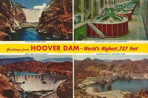 Vintage Travel Postcards Hoover Dam