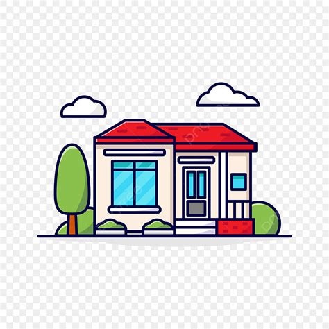 Ilustrasi Kartun Rumah Modern Rumah Ilustrasi Perumahan Png Dan Vektor Dengan Background