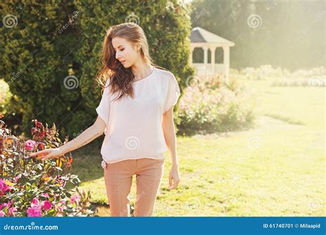 Girl In The Garden Stock Image Image Of Beauty Care 61740701