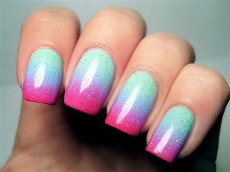 Muggle Manicures Nail Art Pastel Gradient With Neon Tips Mini Tutorial