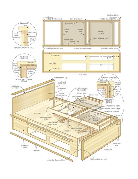 Platform Bed With Storage Wood Working Muebles Muebles Cama