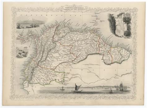 Antique Steel Engraved Map Of The Northern Part Of South America 215