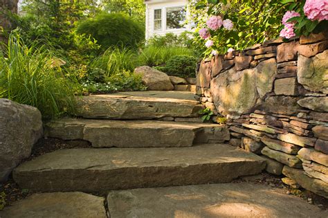 Natural Stone Steps By Cording Landscape Design Cording Landscape Design