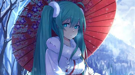 4548281 Vocaloid Umbrella Kimono Snow Traditional Clothing