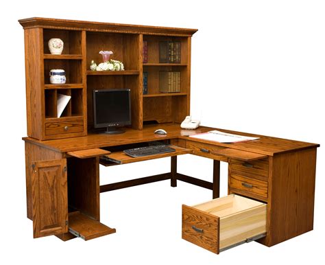Now the hutch is ready. Mission Computer Desk W/Return & Hutch 2 | Hardwood Creations