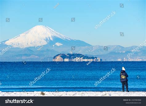 Mt Fuji Enoshima Zushi Beach Kanagawa Stock Photo 2107083068 Shutterstock
