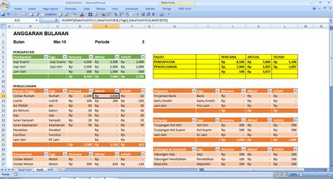 Form Keuangan Rumah Tangga Excel Rumah Tangga