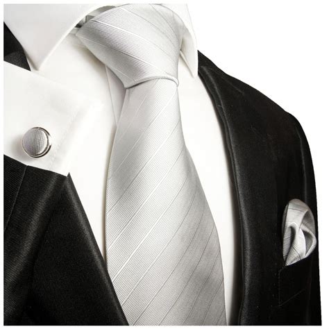 Silver Tie Necktie Silk Solid 375 Order Now Paul Malone Shop