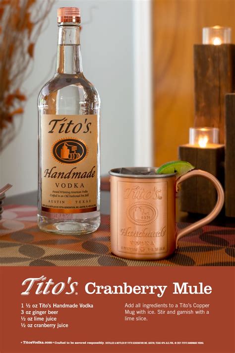 Cocktail Recipe Titos Cranberry Mule In A Candlelit Space Sits A Titos Cranberry Mule In A