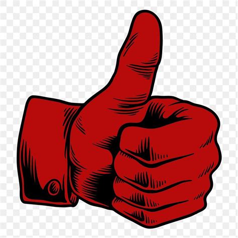 Red Thumbs Up Sticker Design Element Free Image By