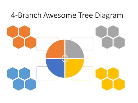 4 Branch Awesome Tree Diagram Template For Powerpoint Slide Template